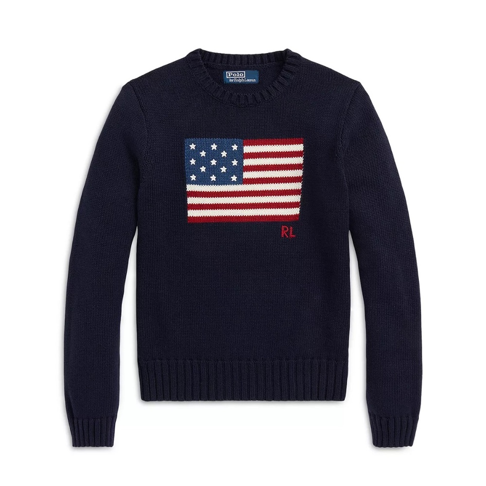 Polo Ralph Lauren Women’s American Flag Sweater in Navy
